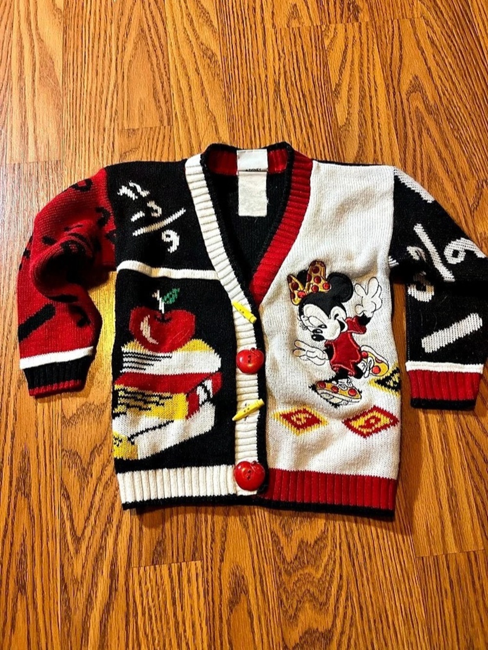 Vintage Minnie Mouse Cardigan Disney store (size tag wore but fits 2t good)
